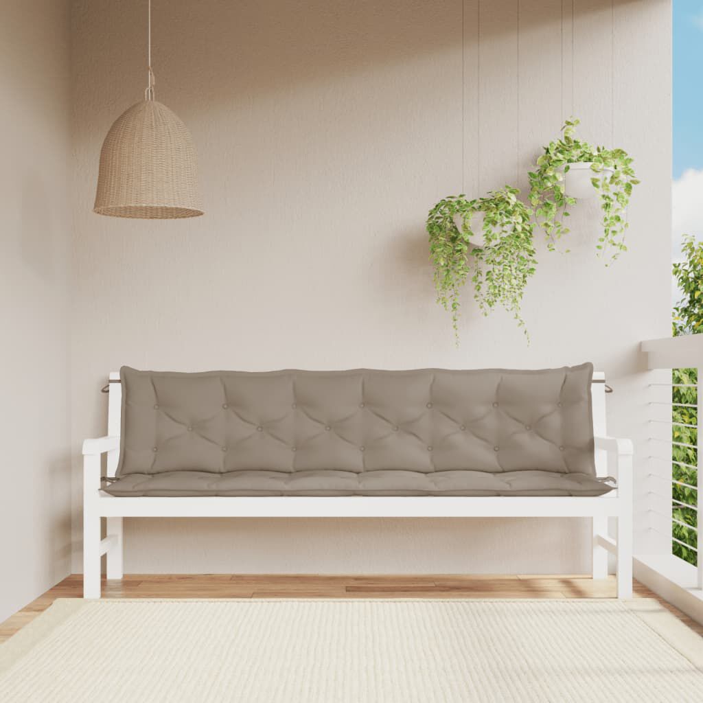 vidaXL Garden Bench Cushions 2 pcs Taupe 200x50x7 cm Oxford Fabric