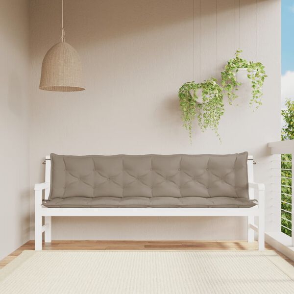 vidaXL Garden Bench Cushions 2 pcs Taupe 200x50x7 cm Oxford Fabric