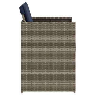 vidaXL Garden Chairs with Cushions 4 pcs Grey Poly Rattan