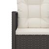 vidaXL Garden Bench with Cushions Black 105 cm Poly Rattan