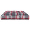 vidaXL Pallet Cushion Red Check Pattern 120x80x12 cm Fabric