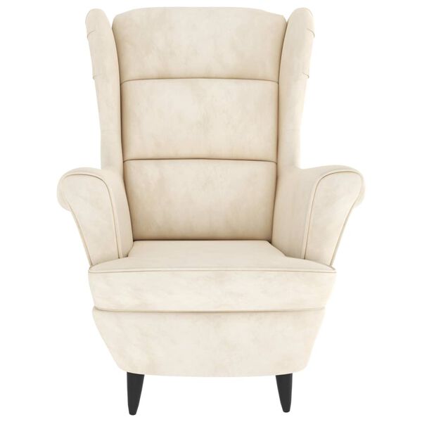vidaXL Armchair Cream White Velvet