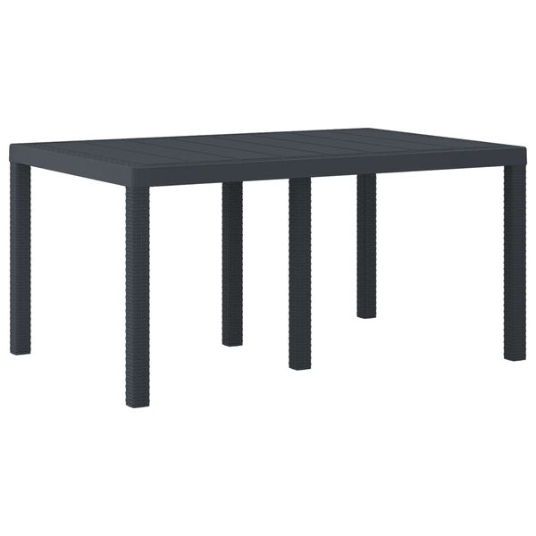 vidaXL Garden Table Anthracite 150 x 100 x 73 cm Poly Rattan