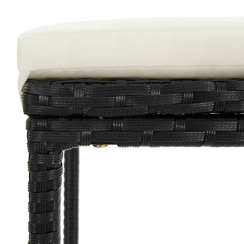 vidaXL 5 Piece Garden Bar Set Black Solid Wood Acacia and Poly Rattan