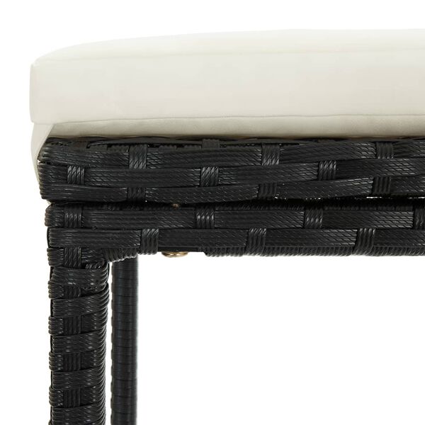 vidaXL 5 Piece Garden Bar Set Black Solid Wood Acacia and Poly Rattan