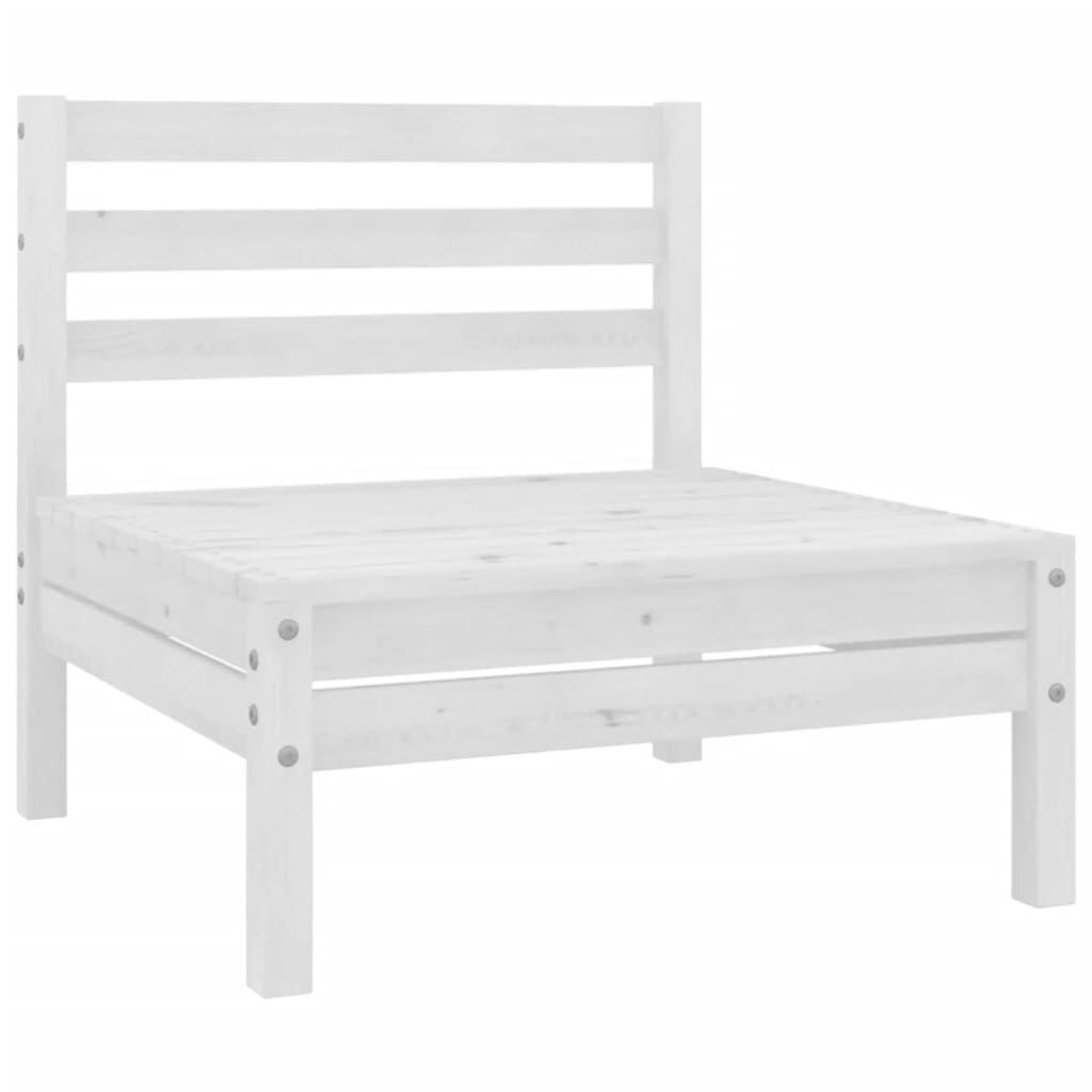 vidaXL 7 Piece Garden Lounge Set Solid Wood Pine White