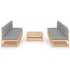vidaXL 9 Piece Garden Lounge Set with Cushions Solid Pinewood