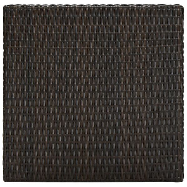 vidaXL Garden Bar Table Brown 60.5x60.5x110.5 cm Poly Rattan