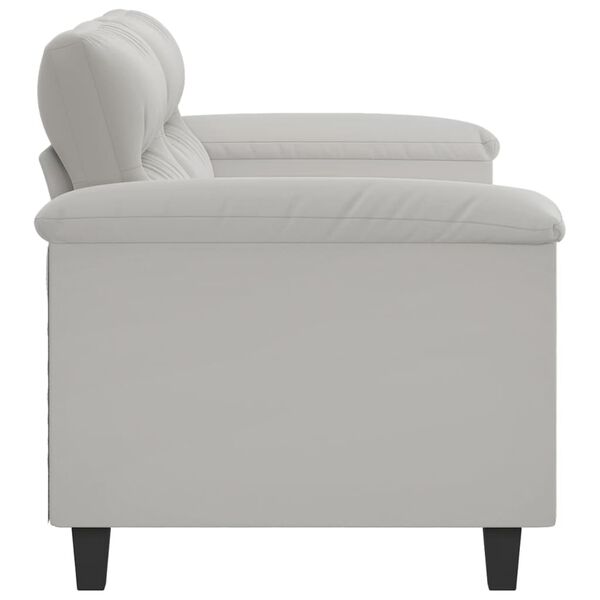 vidaXL 2-Seater Sofa Light Grey 140 cm Microfibre Fabric