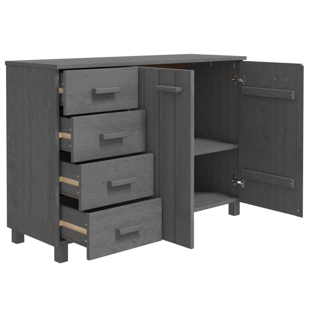 vidaXL Sideboard HAMAR Dark Grey 113x40x80 cm Solid Wood Pine