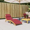 vidaXL Sun Lounger Cushion Wine Red 186x58x4cm Oxford Fabric