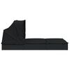 vidaXL 2-Person Sunbed with Foldable Roof Black 213x118x97 cm Poly Rattan