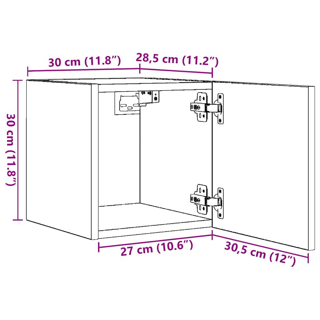vidaXL Wall Mounted TV Cabinets 4 pcs White 30.5x30x30 cm