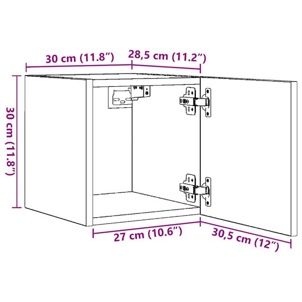 vidaXL Wall Mounted TV Cabinets 4 pcs White 30.5x30x30 cm