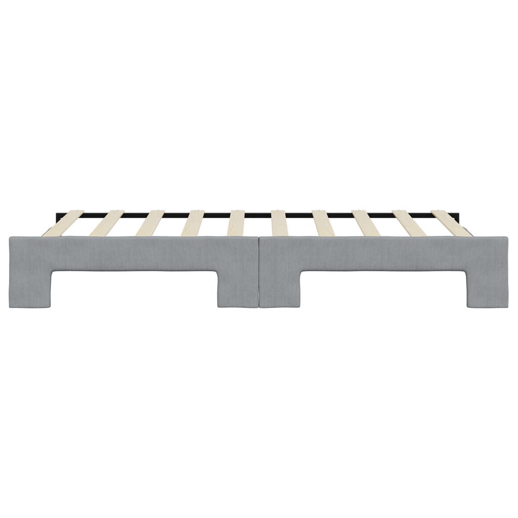 vidaXL Daybed with Trundle without Mattress Light Grey 100x190 cm