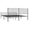 vidaXL Metal Bed Frame without Mattress with Footboard Black 183x213cm
