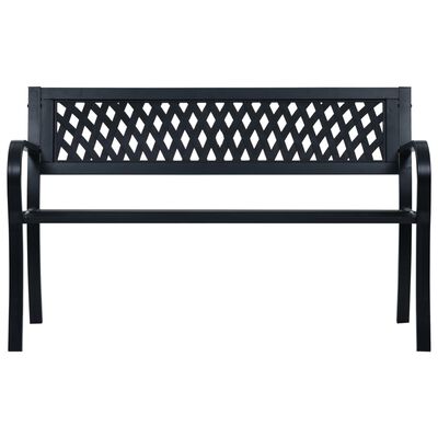 vidaXL Garden Bench Black 120 cm Steel