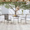 vidaXL 3 Piece Garden Dining Set Poly Rattan Grey
