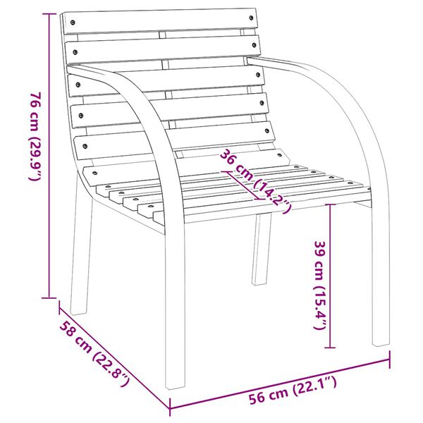 vidaXL Garden Chairs 2 pcs Grey Wood