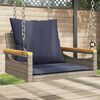 vidaXL Swing Bench with Cushions Grey 63x62x40 cm Poly Rattan