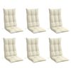 vidaXL Highback Chair Cushions 6 pcs Cream Oxford Fabric