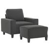 vidaXL Sofa Chair with Footstool Dark Grey 60 cm Microfibre Fabric