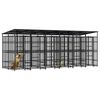 vidaXL Outdoor Dog Kennel with Roof Steel 11.06 m&sup2;