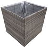 vidaXL Garden Planter Grey 80x80x80 cm Poly Rattan