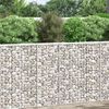 vidaXL Trapezium Gabion Raised Bed Galvanised Steel 80x20x100 cm