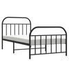 vidaXL Metal Bed Frame without Mattress with Footboard Black 100x190cm