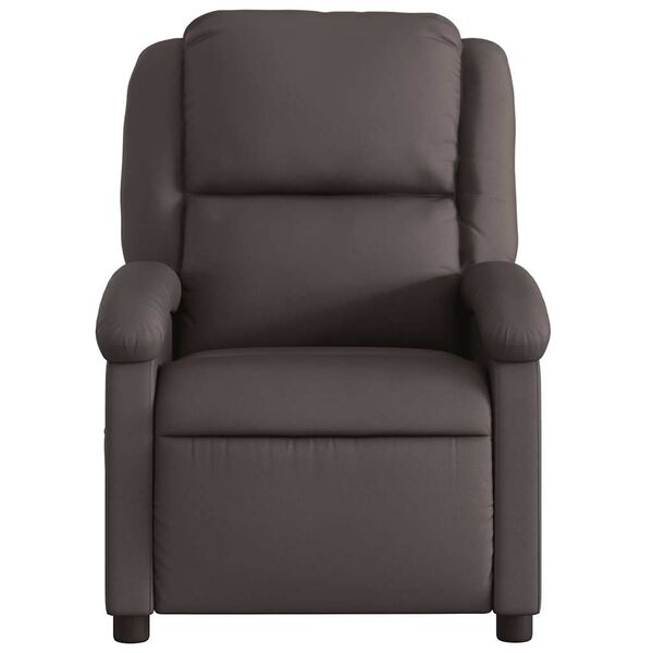 vidaXL Electric Massage Recliner Chair Dark Brown Real Leather