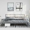 vidaXL Metal Bed Frame without Mattress with Headboard Black 193x203cm