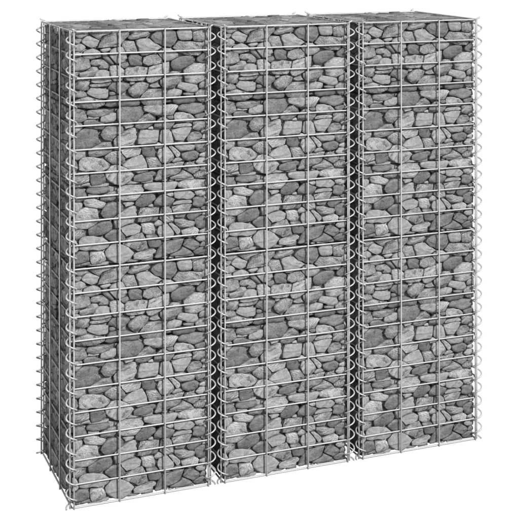 vidaXL Gabion Raised Beds 3 pcs 30x30x100 cm Iron