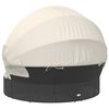 vidaXL Outdoor Lounge Bed with Canopy and Cushions Black Poly Rattan