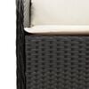 vidaXL 3 Piece Garden Dining Set with Cushions Black Poly Rattan