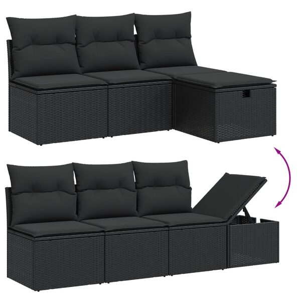 vidaXL 8 Piece Garden Sofa Set with Cushions Beige Poly Rattan