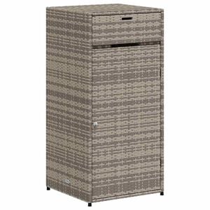 vidaXL Garden Storage Cabinet Grey 55x55x111 cm Poly Rattan