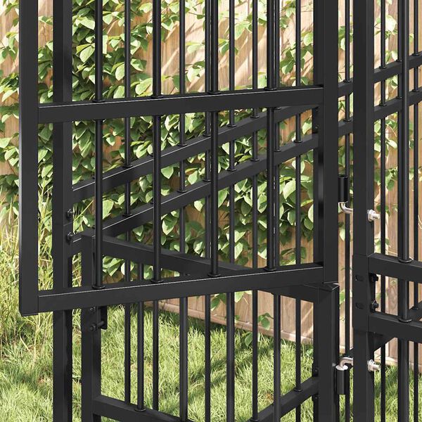 vidaXL Outdoor Dog Kennel with Roof Steel 9.22 m&sup2;