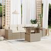 vidaXL 5 Piece Garden Sofa Set with Cushions Beige Poly Rattan