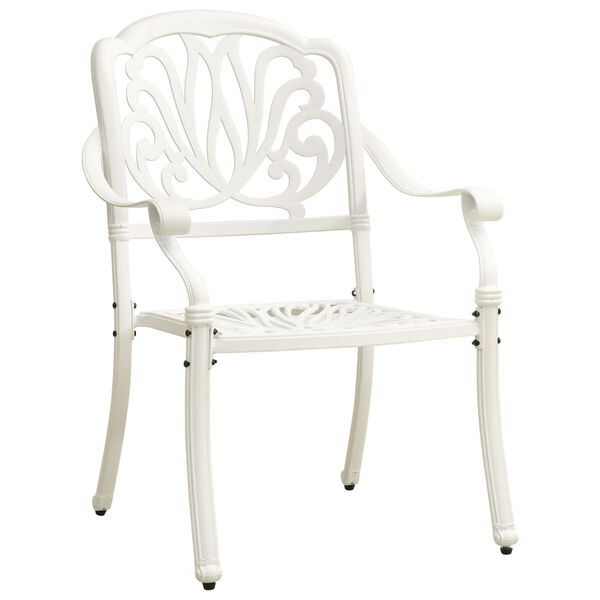vidaXL 3 Piece Bistro Set Cast Aluminium White
