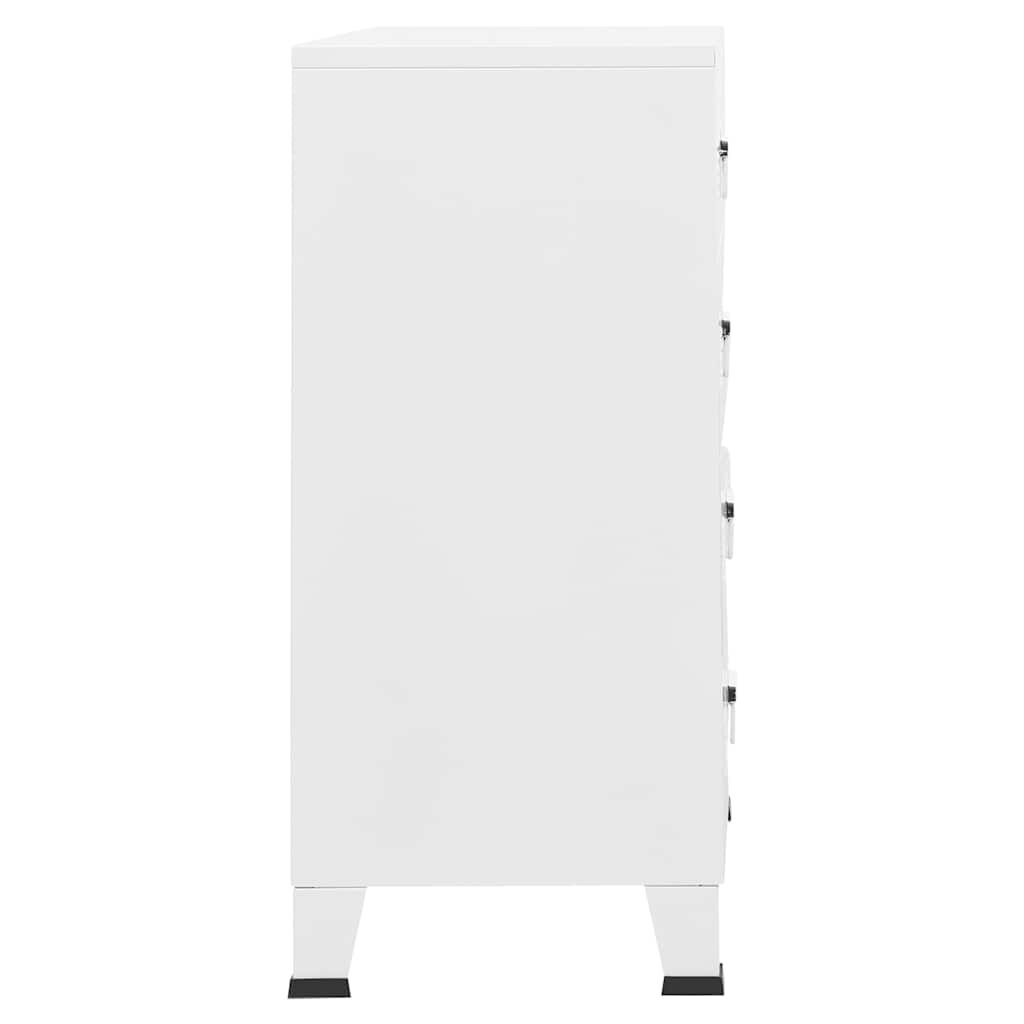 vidaXL Industrial Drawer Cabinet White 78x40x93 cm Metal