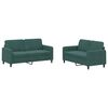 vidaXL 2 Piece Sofa Set Dark Green Velvet