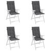 vidaXL Garden Highback Chair Cushions 4 pcs Anthracite 120x50x3 cm Fabric