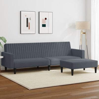 vidaXL 2 Piece Sofa Set Dark Grey Velvet