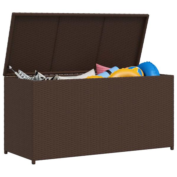 vidaXL Garden Storage Box Brown 120x50x60 cm Poly Rattan