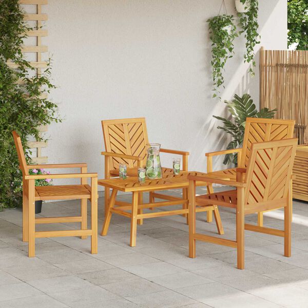 vidaXL 4 Piece Garden Lounge Set Solid Wood Acacia