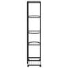 vidaXL 5-Floor Flower Stand with Wheels 44x23x100 cm Black Iron