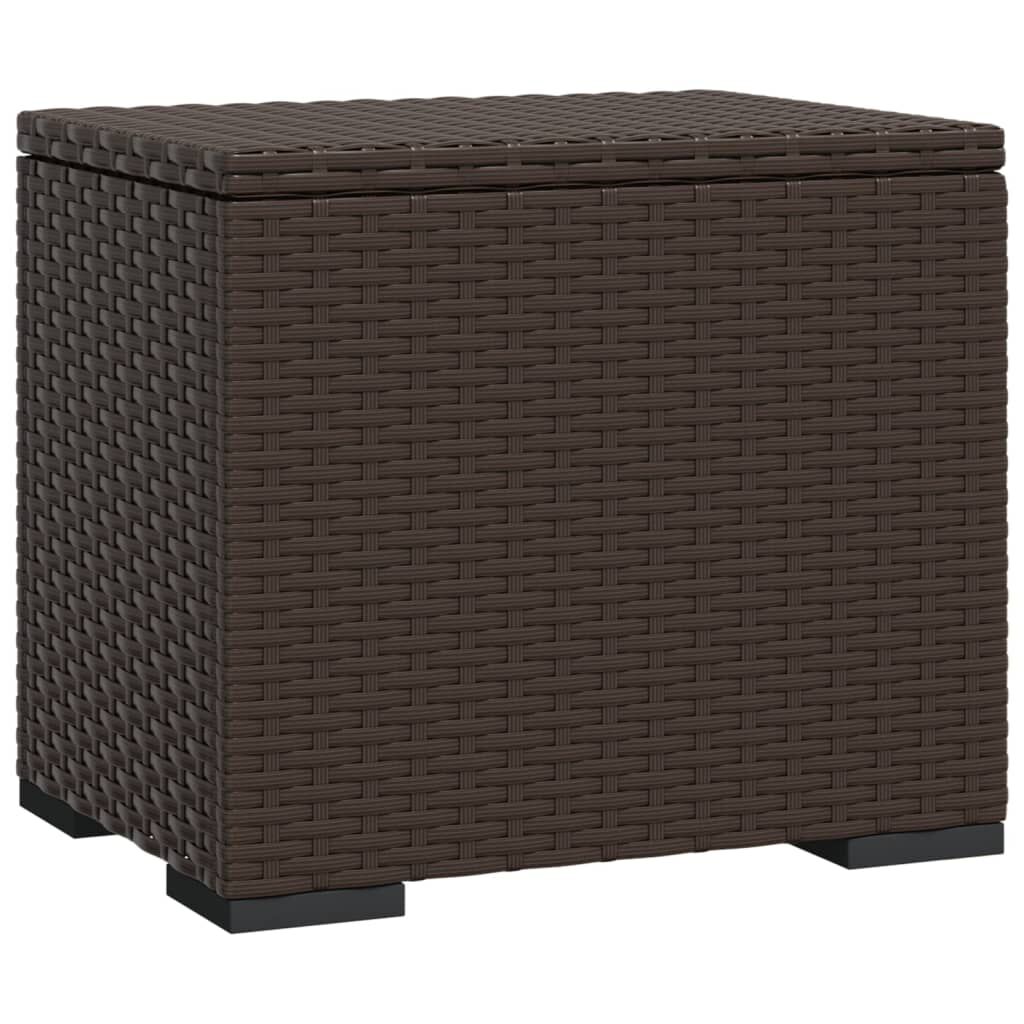 vidaXL Ottoman with Cushion Brown 40x30x40 cm Poly Rattan