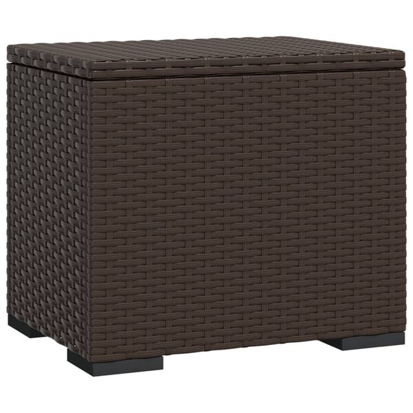 vidaXL Ottoman with Cushion Brown 40x30x40 cm Poly Rattan