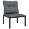vidaXL 7 Piece Garden Lounge Set Black and Grey Poly Rattan